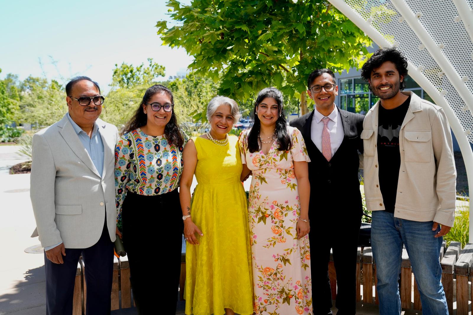 Saumya and Sameer with the bride's family