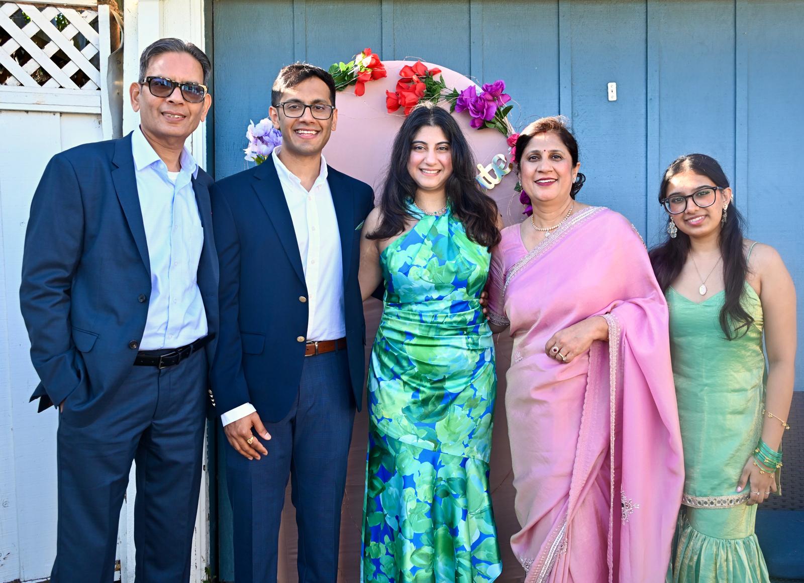 Saumya and Sameer with the groom's family