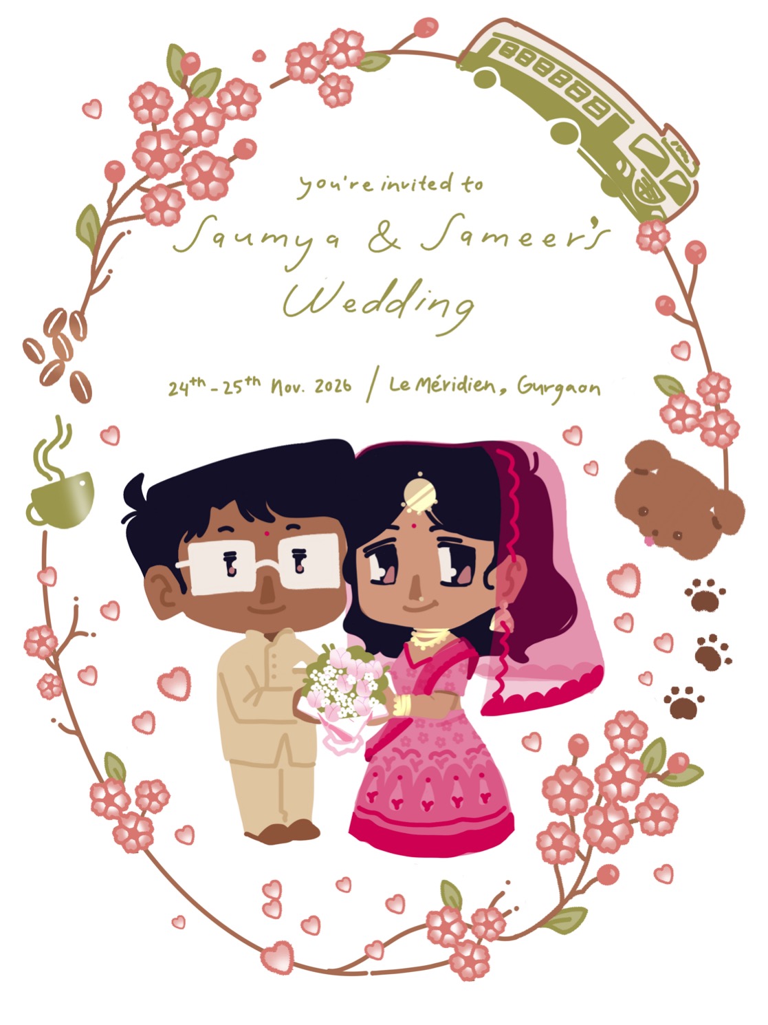 You're invited to Saumya & Sameer's Wedding — 24–25 Nov 2026, Le Méridien, Gurgaon